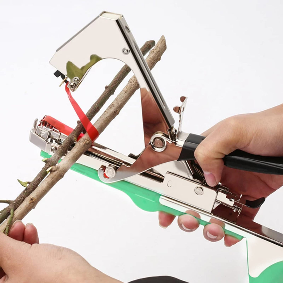 TOGETDREAM Plant Tying Machine Gardening Plant Vine Tying Tool with 20 Rolls of Tapes+10000pcs Staples, for Vegetable Grape Cucumber Tomato Flower and Pepper