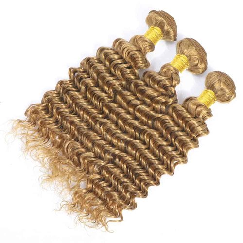 Giginger Brazilian Human Hair Bundles 18 20 22 Inch Honey Brown 27 Color Deep Wave Bundles Human Hair Unprocessed Virgin Quick Weave Hair for Black Women