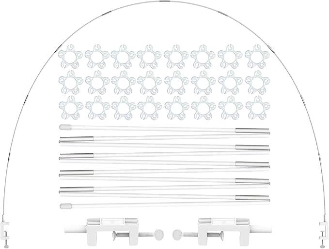 LANGXUN 12ft White Table Balloon Arch Kit, Balloon Arch Stand Frame for Birthday Party Wedding and Graduation Decorations, Christmas Decort Baby Shower Bachelor Party Supplies