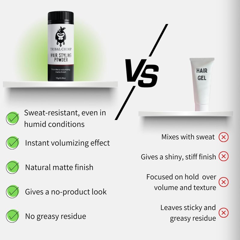 Tribal Chimp Hair Styling Powder, All-day Invisible Hold Hair Volumizer and Texture Powder for Men and Women, Styling Powder with Matte Finish - 3-Piece Set, 10g