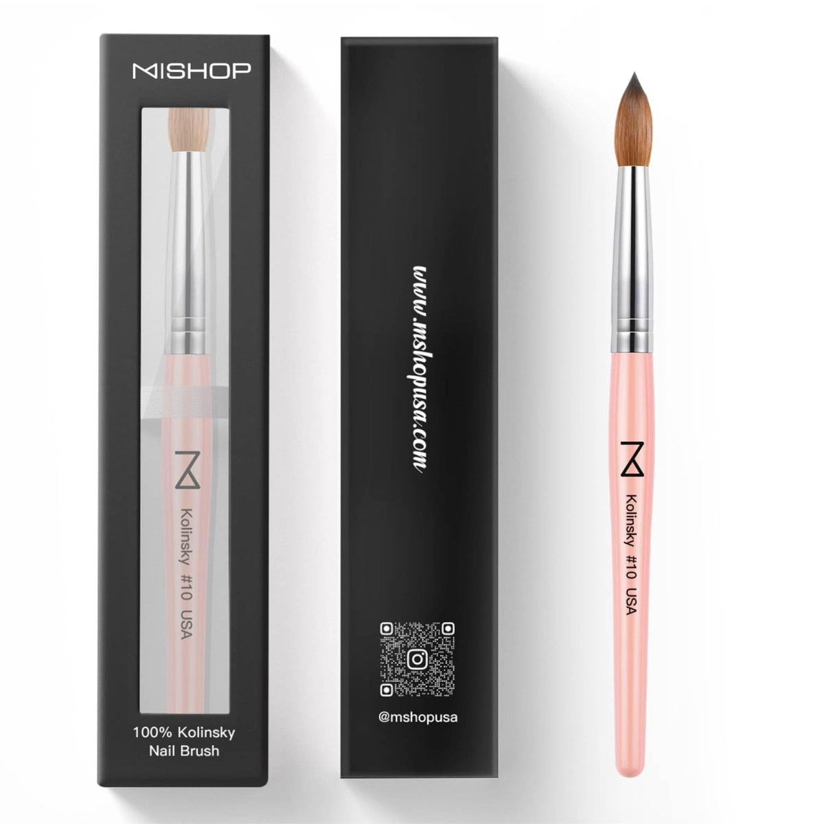 Majesti Pink Acrylic Nail Brush - Professional Kolinsky Acrylic Nail Brush- Handcrafted Nail Tool Supplies - Long Lasting, Professional Nail Art - Comes in 6 Sizes