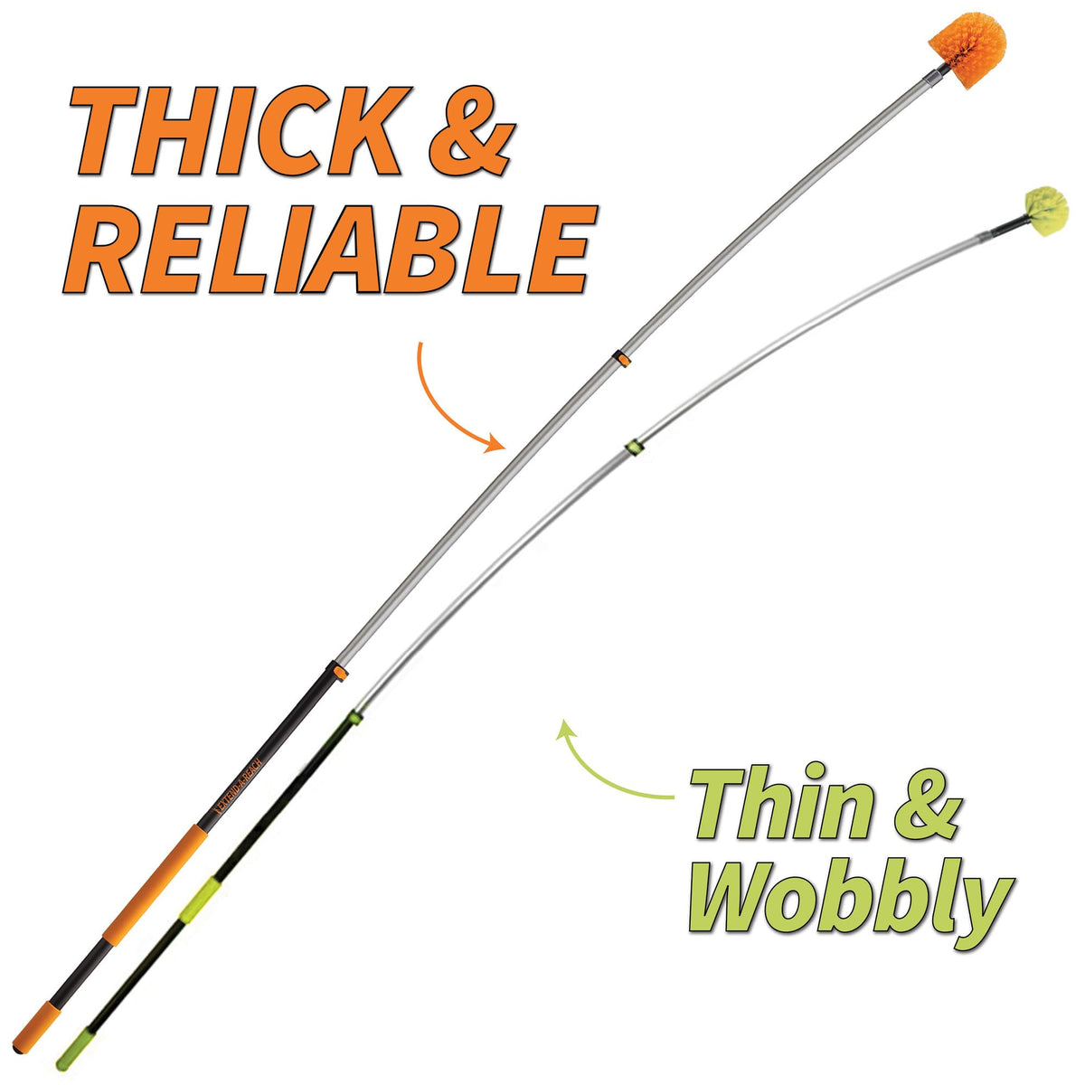 5-24 ft Long Telescoping Extension Pole // Multi-Purpose Extendable Pole with Universal Twist-on Metal Tip // Lightweight and Sturdy // Best Telescopic Pole for Painting, Dusting and Window Cleaning