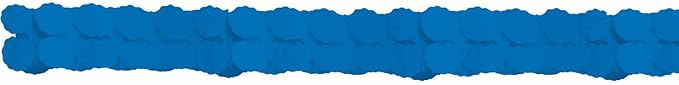 Bright Royal Blue Paper Garland - 12' (1 Pc.) | Elegant & Versatile Decoration for Birthdays, Baby Showers, Weddings