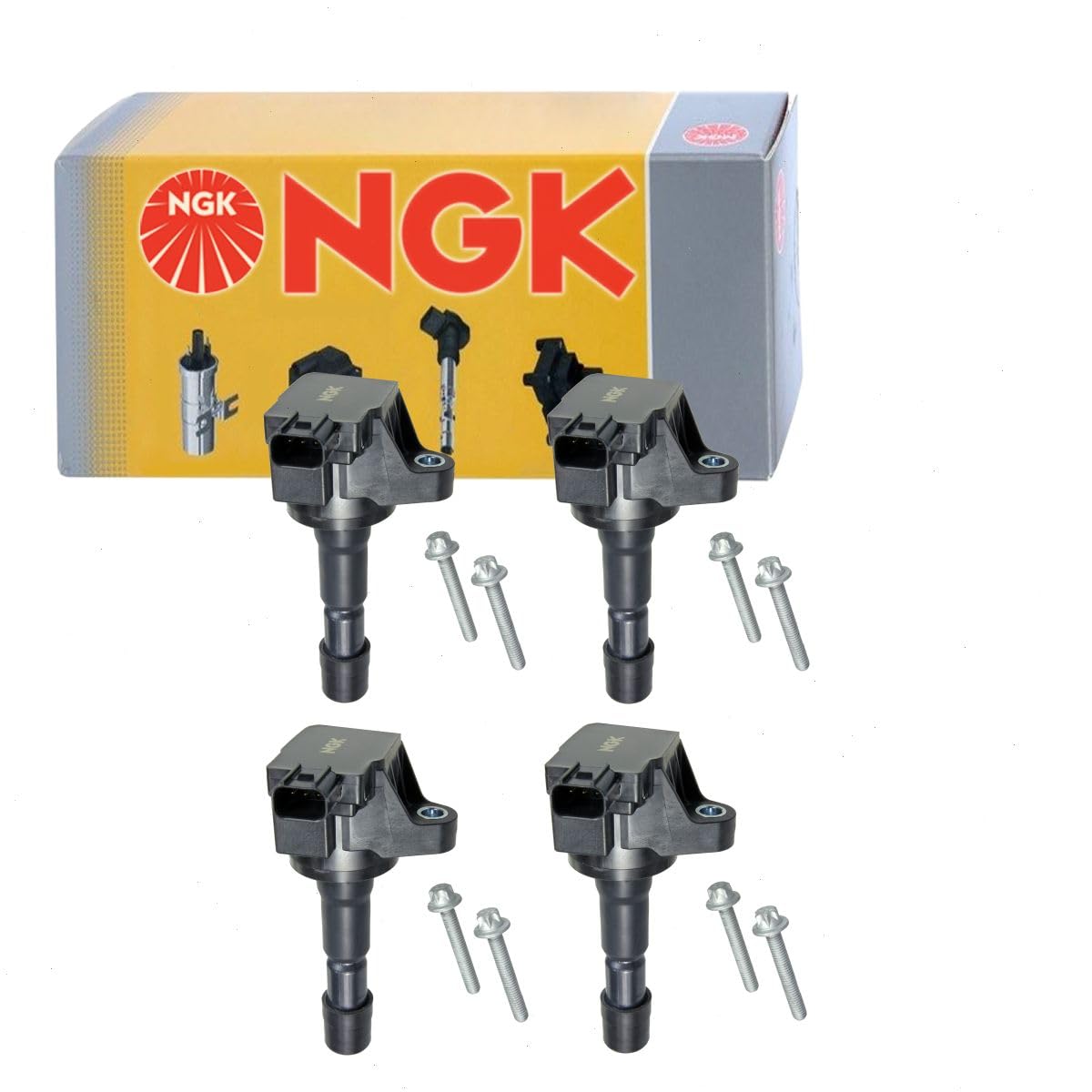 4 pc NGK Ignition Coils compatible with Honda Fit 1.5L L4 2009-2013