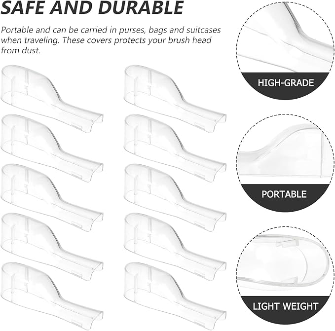 Electric Toothbrush Head Covers 10Pcs Set Dustproof Toothbrush Protection Caps Compatible Electric and Manual Brushes for Outdoor and Home Use
