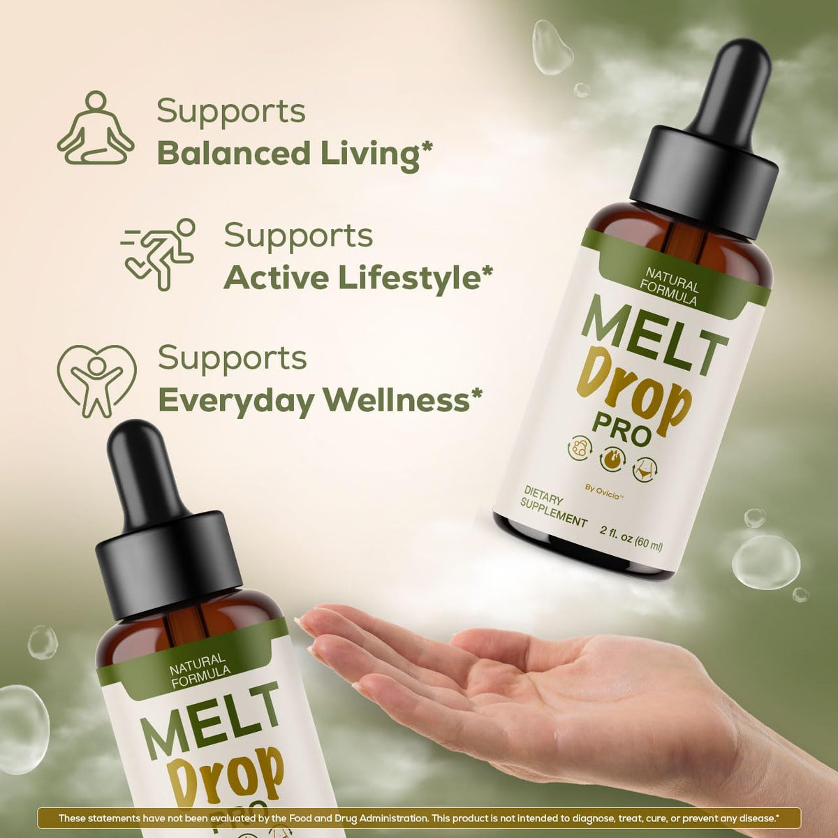 (3 Pack) Melt Drops Pro - Official MeltDrops Pro Oral Liquid Advanced Premium Formula Support for Maximum Strength, All Natural Ingredients for Overall Health & Wellness, 3 Bottles for 3 Months