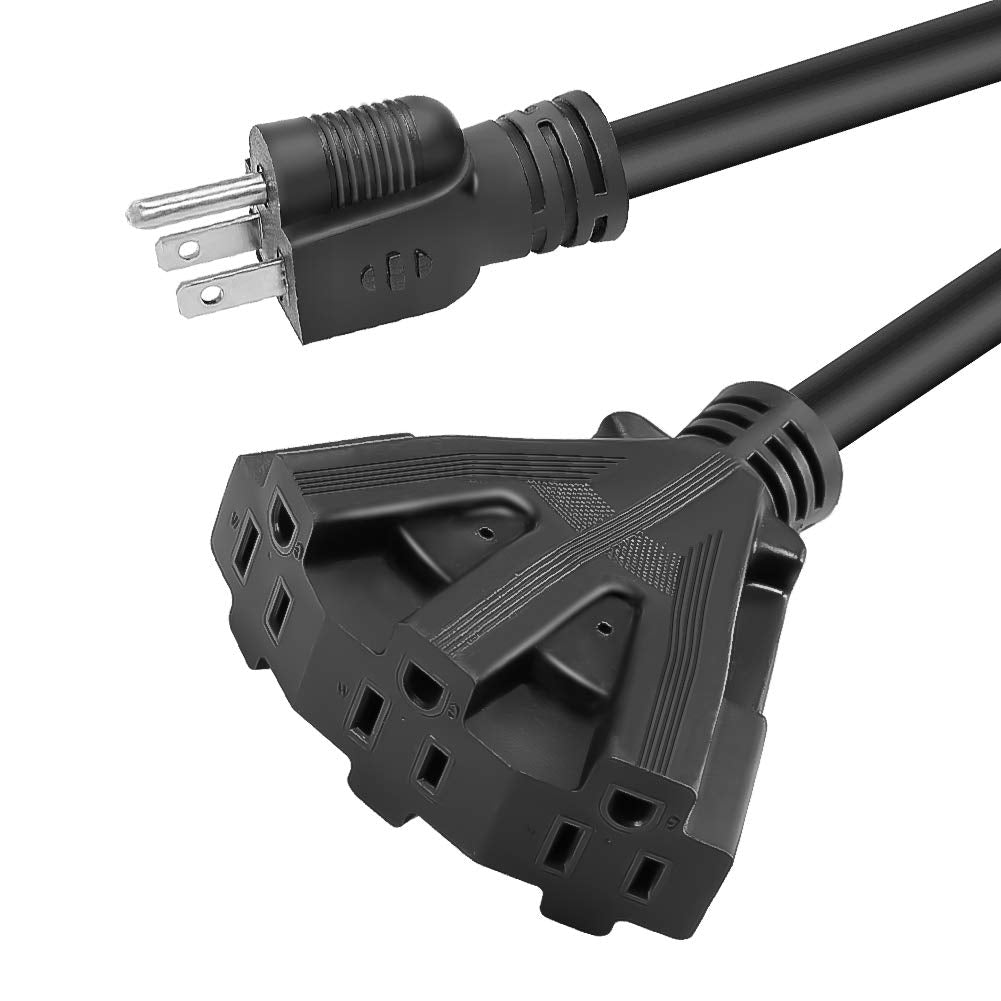 Mshyet 3FT 12/3 Outdoor Heavy Duty Extension Cord with 3 Outlet Waterproof