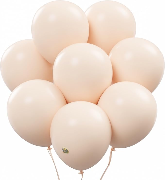 AFTERLOON® Biodegradable Balloons 24 pcs Pastel Peach 10 Inch, Matte Color Thickened Extra Strong Natural Latex Helium Float, Colorful Bulk Color ballon Globos Para Decoration De Fiestas Kids