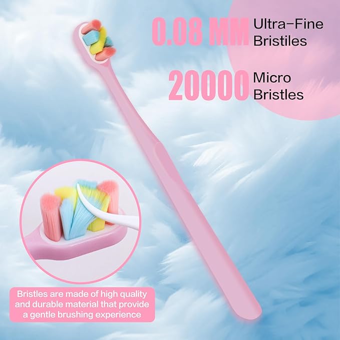 6 Count Extra Soft Toothbrushes | Periodontist-Designed Tapered Bristles for Sensitive Teeth and Receding Gums | Plaque Remover Toothbrushes in Bucket Packaging - Colors May Vary