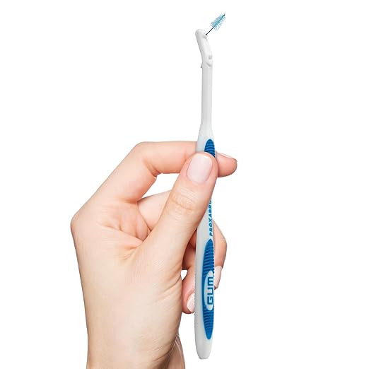 GUM Proxabrush Permanent Handle Refills - Compatible with Go-Betweens Interdental Brushes - Floss Picks for Teeth, Braces, and Implants (Pack of 4)