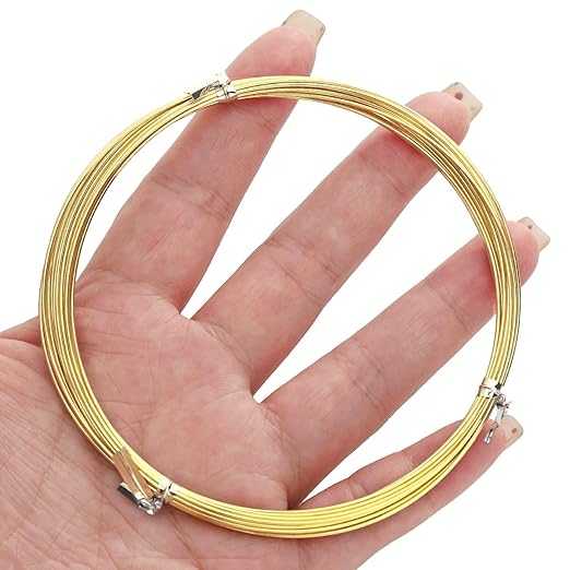 14K Gold Plated Wire 0.8mm 5 Meters Bead Cord for Bracelet Necklace Charm Beading Jewelry Making Findings