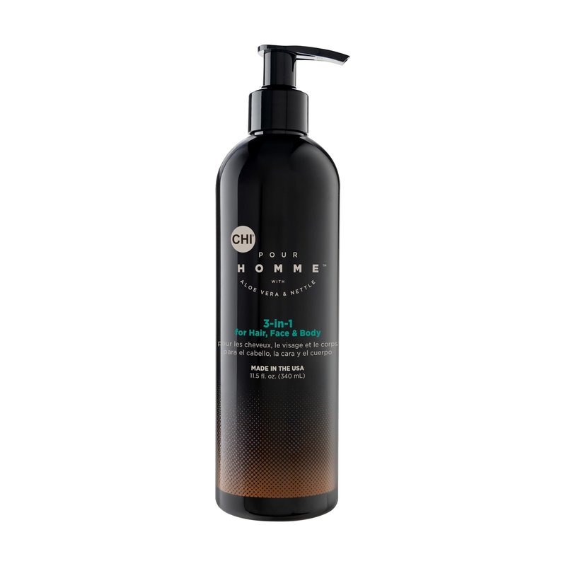 CHI pour Homme 3-in-1 Cleansing Hair, Face & Body Wash for Men, 11.5 oz