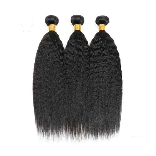 Habiliana Human Hair Bundles 20 22 24 Inch Natural Black Yaki Wave Bundles Human Hair 100% Unprocessed Soft Sewn In with Double Drown Weft for Black Women