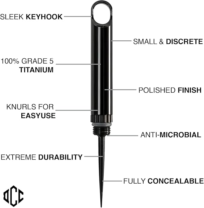 DAILYCARRYCO. TiPick Titanium Toothpick Holder - Portable Metal Travel Toothpick - Reusable EDC Micro Toothpick - Compact & Convenient - Carry On-the-Go - Titanium Construction, Black
