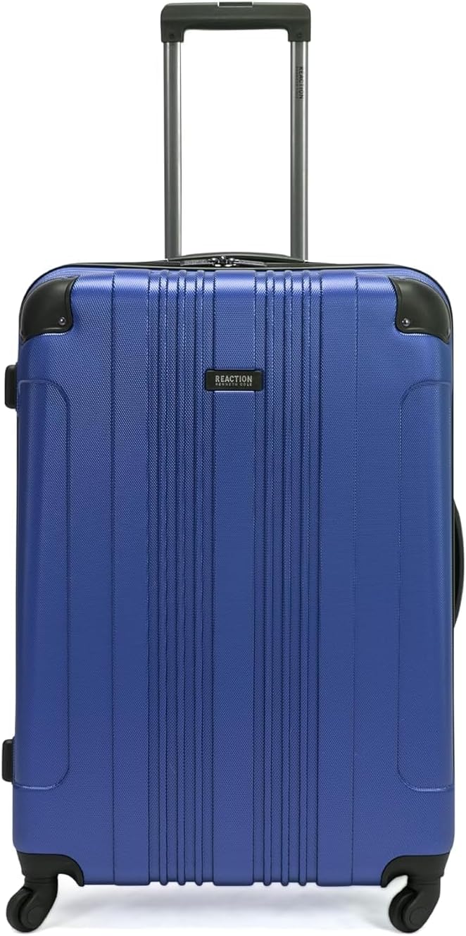 Kenneth Cole REACTION Out of Bounds Lightweight Hardshell 4-Wheel Spinner Luggage, Cobalt Blue, 28-Inch Checked