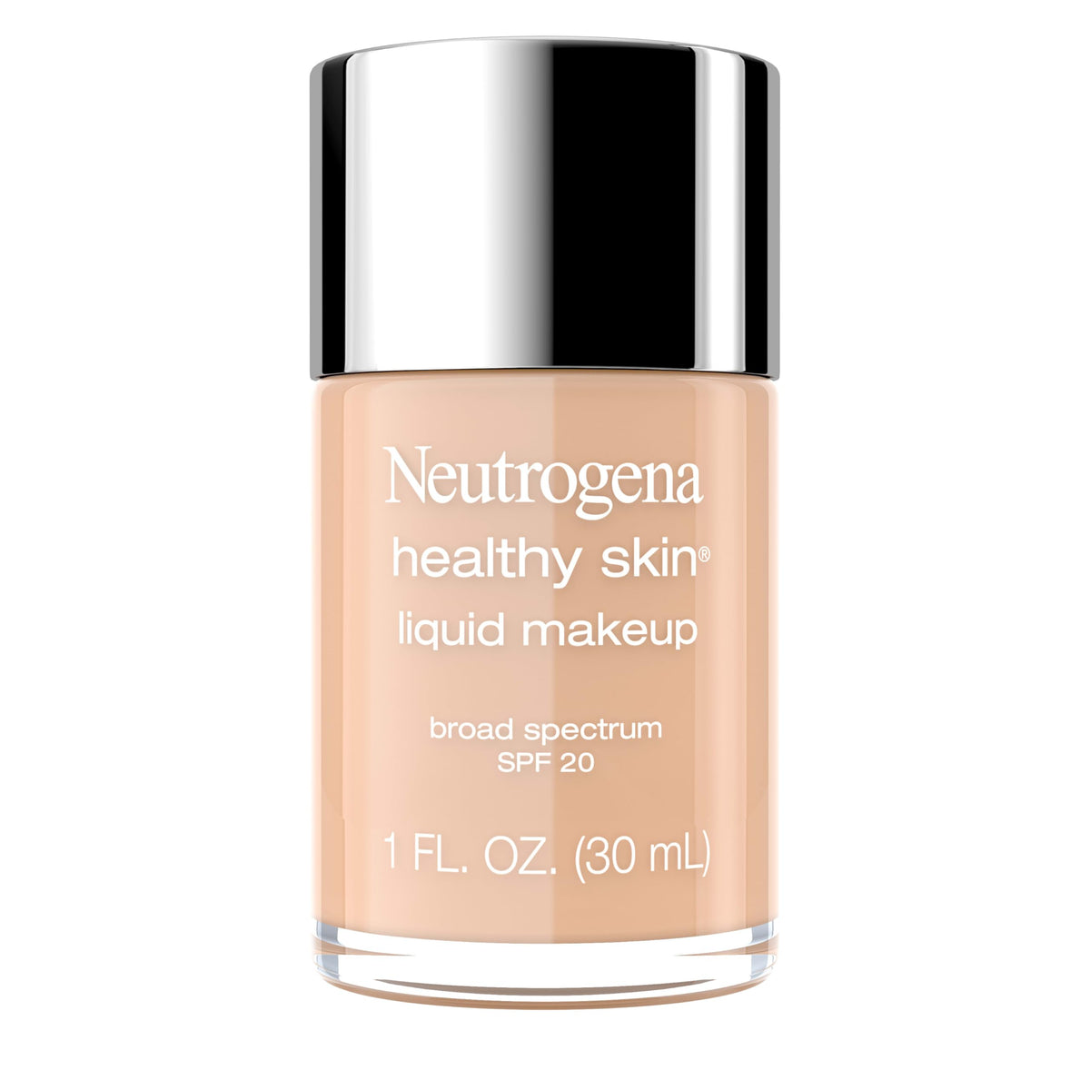 Neutrogena Healthy Skin Liquid Foundation Makeup with Broad Spectrum SPF 20 Sunscreen, Lightweight, Medium Coverage Makeup with Sunscreen and Pro-Vitamin B5, Caramel 105, 1 fl. oz