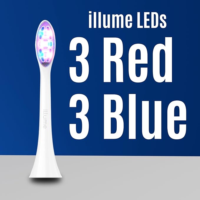 BIOLIGHT Illume Sonic Electric Toothbrush with Red & Blue Light Therapy – Professional Whitening, Gum Care & Advanced Oral Hygiene - White
