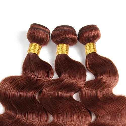 24 26 28 inch Copper Red Human Hair Bundles Reddish Brown Body Wave Bundle #33 Body Wave Human Hair Bundles Brown Bundle