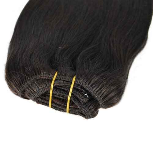 Clip In Hair Extensions Real Human Hair Dark Brown Straight Thick End 18 20 22" 100gm (18", 2#-Dark Brown)