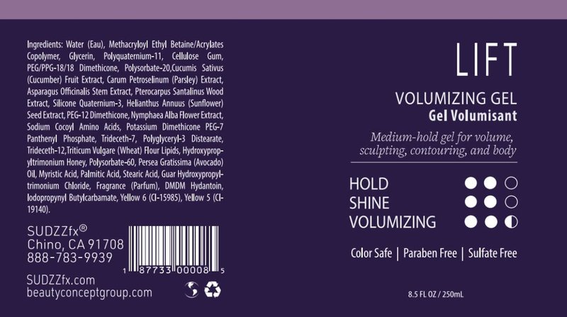 SUDZZFX LIFT Volumizing Gel, 8.5 Fl Oz (Formerly Zephyr) – Spray for Fine Hair Shine & Medium Hold – Thickening Formula for Men & Women