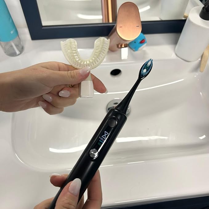 Y-Brush Ultra - Sonic Toothbrush Multiple Modes - 6-Month Battery, Advanced Plaque Removal, Whitening Technology (Ultra - Black, Adult (12-99 yo))