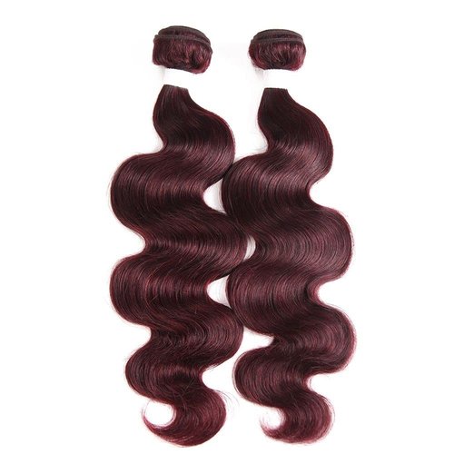 Remy Hair Body Wave Bundles - 99j Human Hair, 8A Grade Unprocessed Brazilian Virgin Hair, 24 Inch, For Black Women