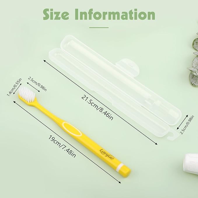 6pcs Travel Toothbrush Set, Extra Soft Toothbrushes for Adults Gentle Portable Manual Toothbrush with Individual Travel Case Deep Cleaning Flossing Toothbrushes for Sensitive Teeth(Multicolor)