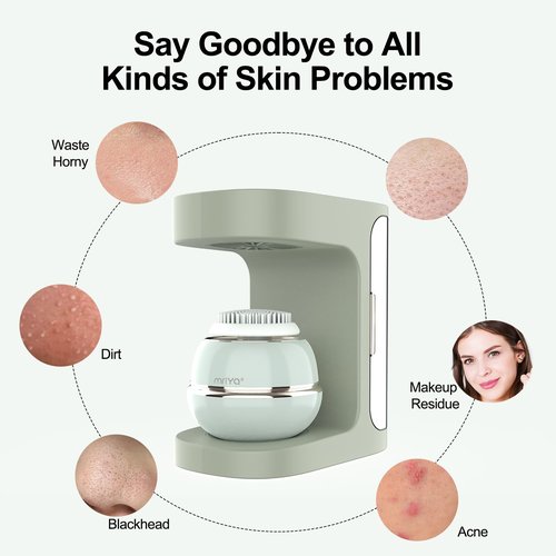 Facial Cleansing Brush Silicone Face Scrubber, Exfoliating Brush, Facial Massage Brush - for Gentle Exfoliation, Massage, Blackhead Removal and Makeup Removal