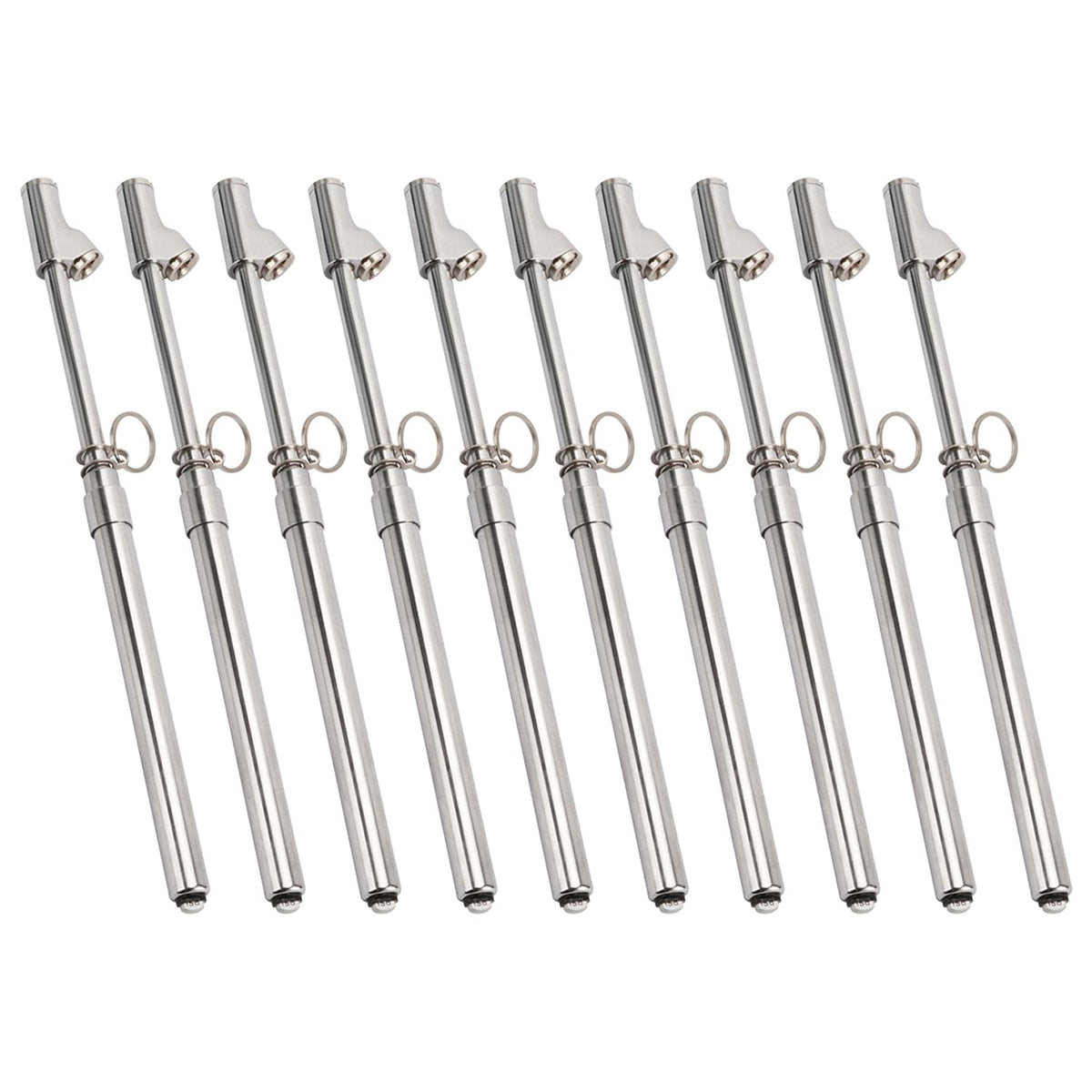 MEASUREMAN Heavy Duty Dual Head Truck Tire Gauge 10PC, Solid Brass Body, Aluminum Slide, with Hook, Range 10-150psi