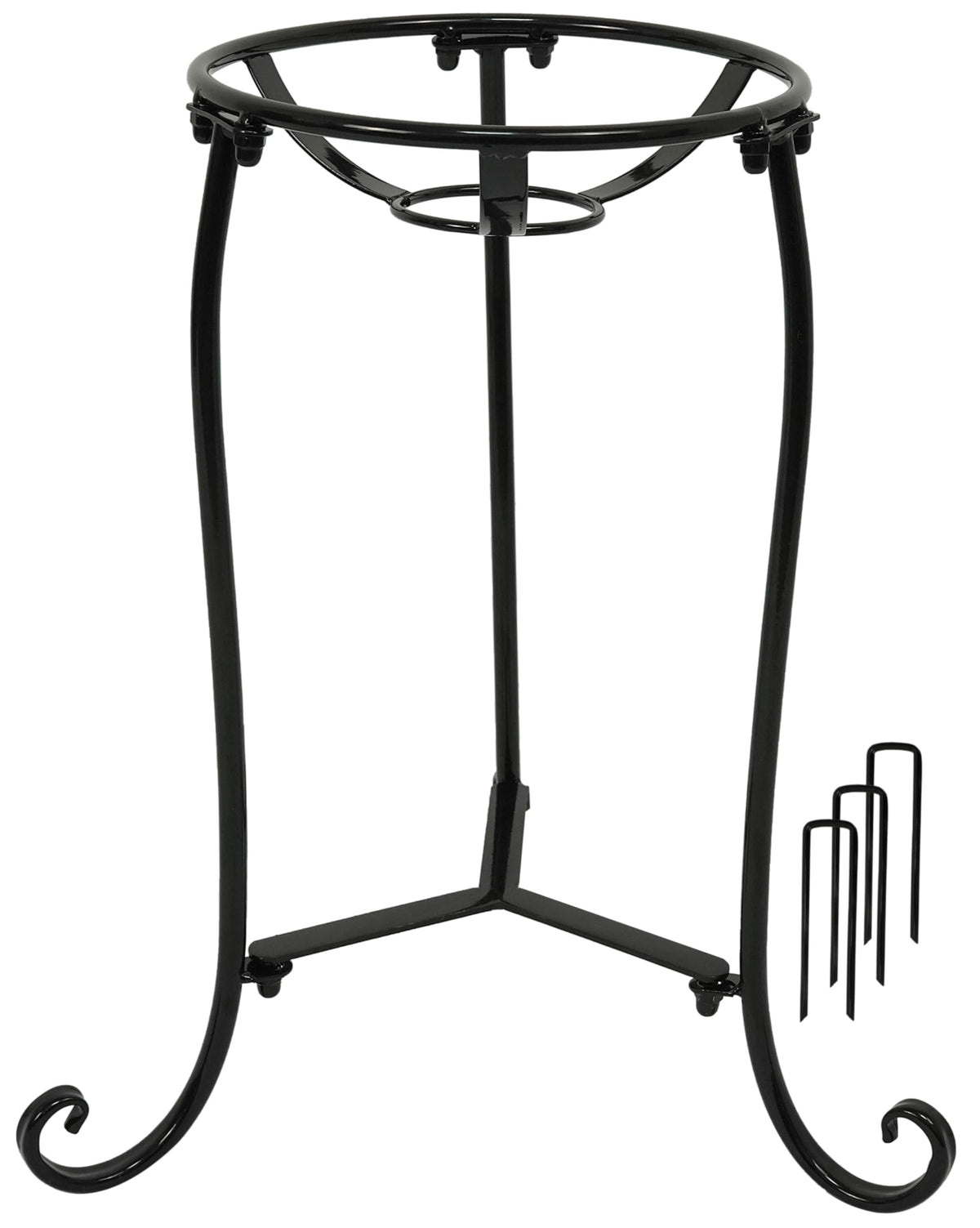Polyjkl 16" Tall Gazing Ball Stand for 10-12 inch Balls, Black Metal Gazing Globe Display Holder Stands for Outdoor Garden Clearance, 9" L x 9" W x 16" H