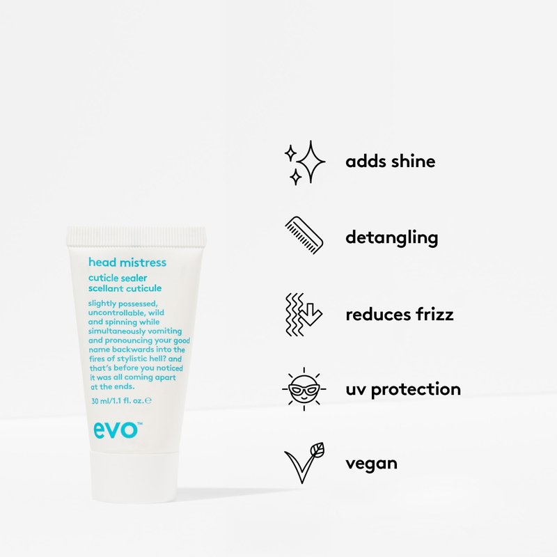 EVO Head Mistress Multi-Purpose Hair Styling Cream for All Hair Types - Anti Frizz, Blow-Dry Heat Protectant - 5.07 fl oz