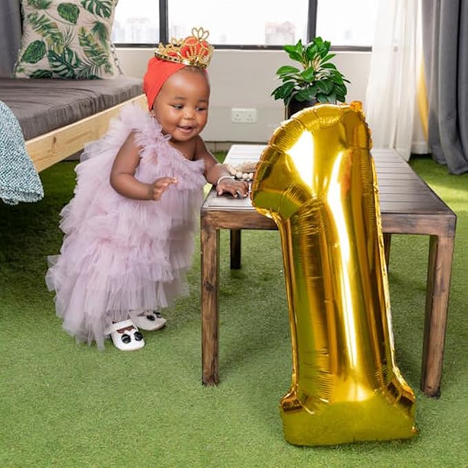 40 inch Gold Number Balloon Giant Foil Helium Balloons Gold Number 1 Balloon for 1st Birthday Party Anniversary Decorations Supplies