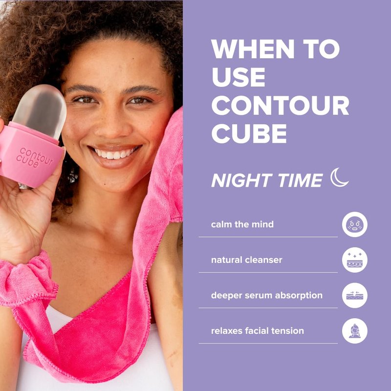 Contour Cube Mini - Revolutionary Ice Roller for Sculpting & De-Puffing - Face Ice Roller & Massager - Ice Mold for Face - Compact Skin Care Tools for Daily Skincare & Travel - Original Pink