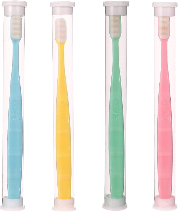 PartyKindom 4pcs Ultra Soft Manual Toothbrushes with Micro-Nano Bristles for Deep Gum Cleaning Sensitive Teeth Braces and Elderly Use for Travel and Daily Care