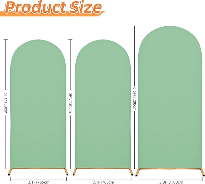 Arch Covers,Arch Backdrop Stand Fitted Cover for Wedding Birthday Party Ceremony Banquet Decoration(7.2F,Mint Green,Cover Only)