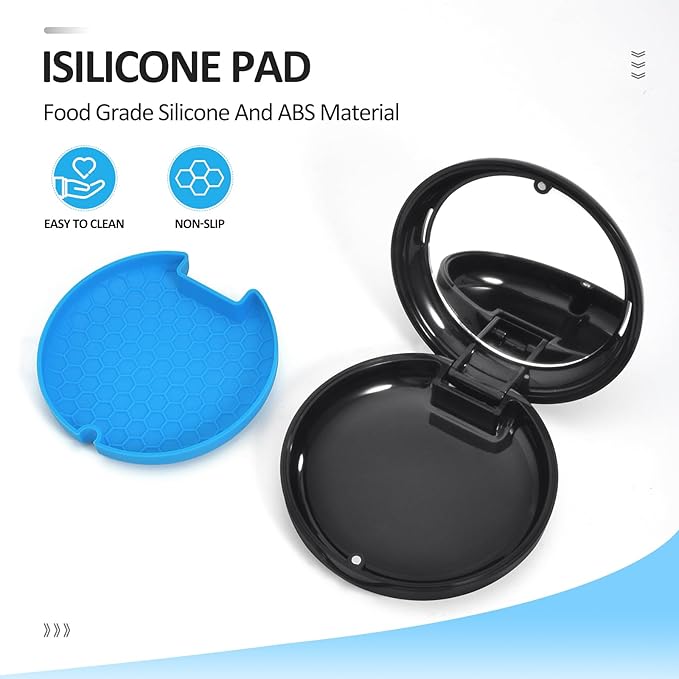 Retainer Case with Mirror and Lanyard,Slim Aligner Case with Vent Holes,Cute Dental Brace Box with Retainer Removal Tool and Brush