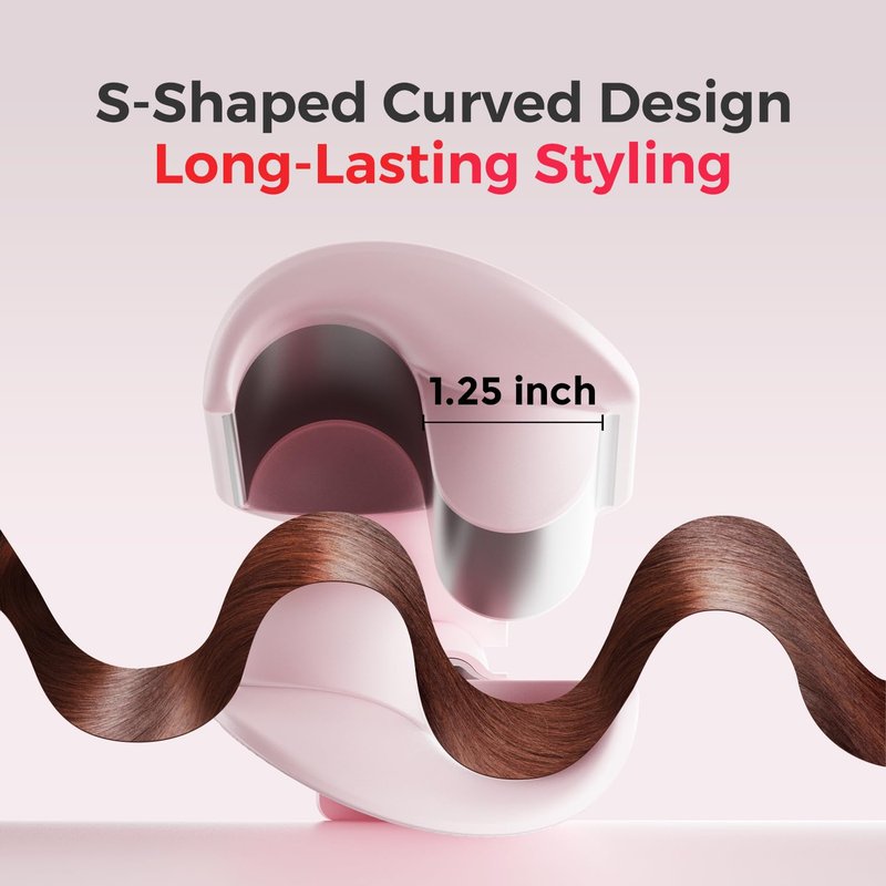 Waver Curling Iron Lena S12 Beach Waver Curling Wand, Hair Tool with 2 Barrels, Anti-Scald Protection, Adjustable Time & Temps, Dual Voltage, Titanium Coating for Effortless, Long-Lasting Waves