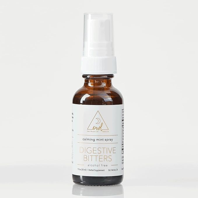OWL Calming Mint Digestive Bitters Spray – Natural Digestive Aid with Dandelion Root, Chamomile, and Peppermint – Supports Digestion, Soothes Digestive Tract, and Freshens Breath – 1 fl oz