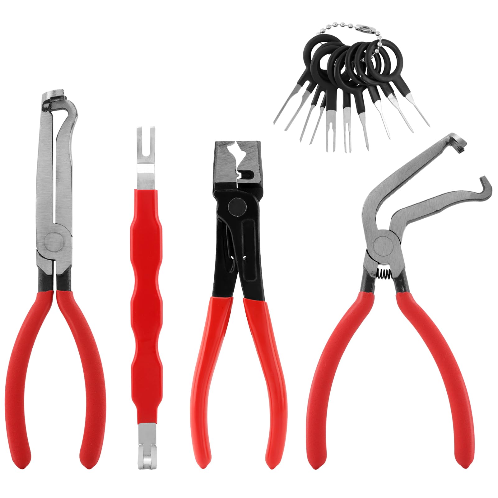 Lixternum 4 Pieces Electrical Disconnect Pliers for Cars, Automotive Electrical Connector Disconnect Tool and Connector Separato