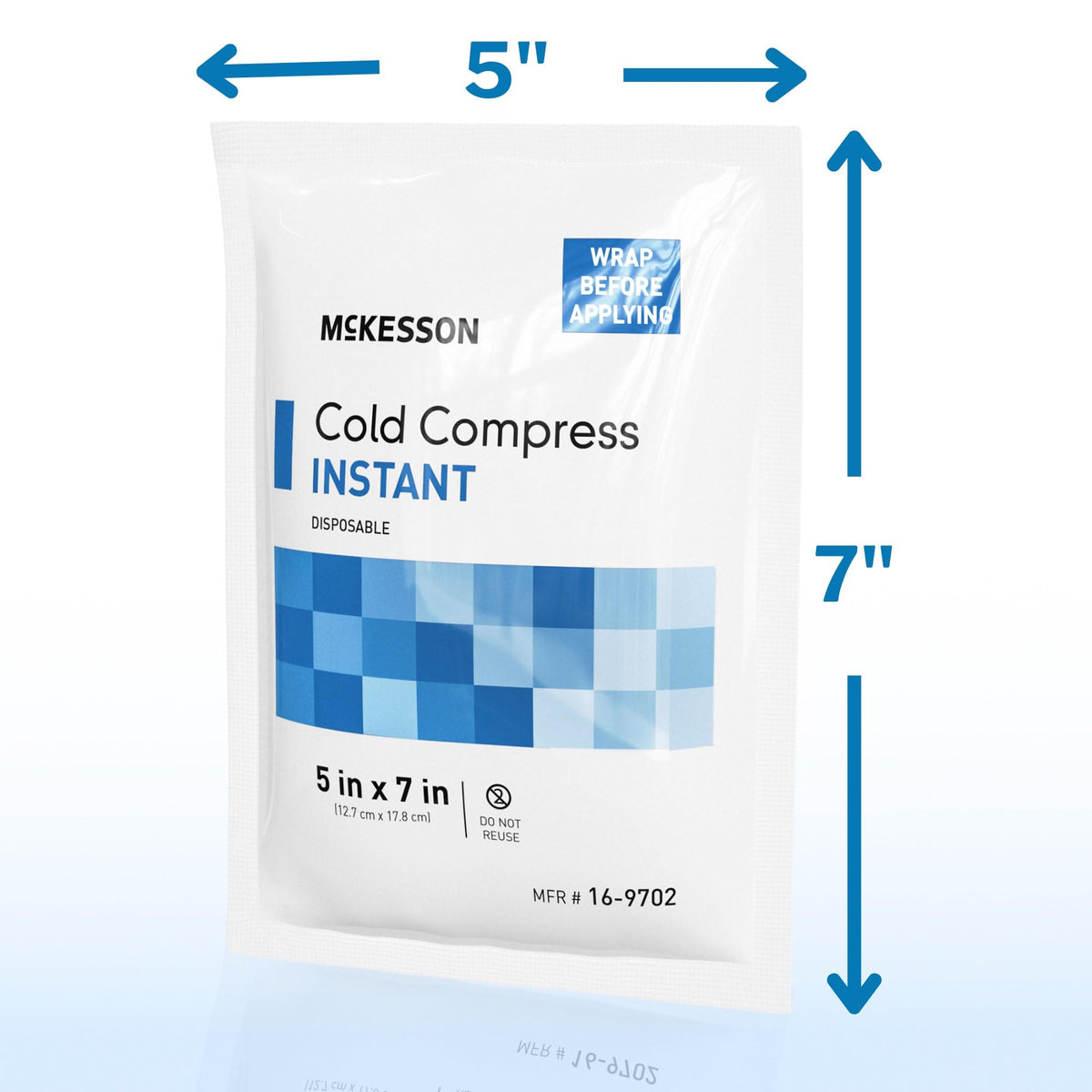 McKesson Instant Cold Packs 5" x 7" [24 Pack] - Instant Ice Packs for Injuries Disposable, Pain Relief, Swelling, Sprains - Travel Cold Compress for Sports, First Aid, Toothache