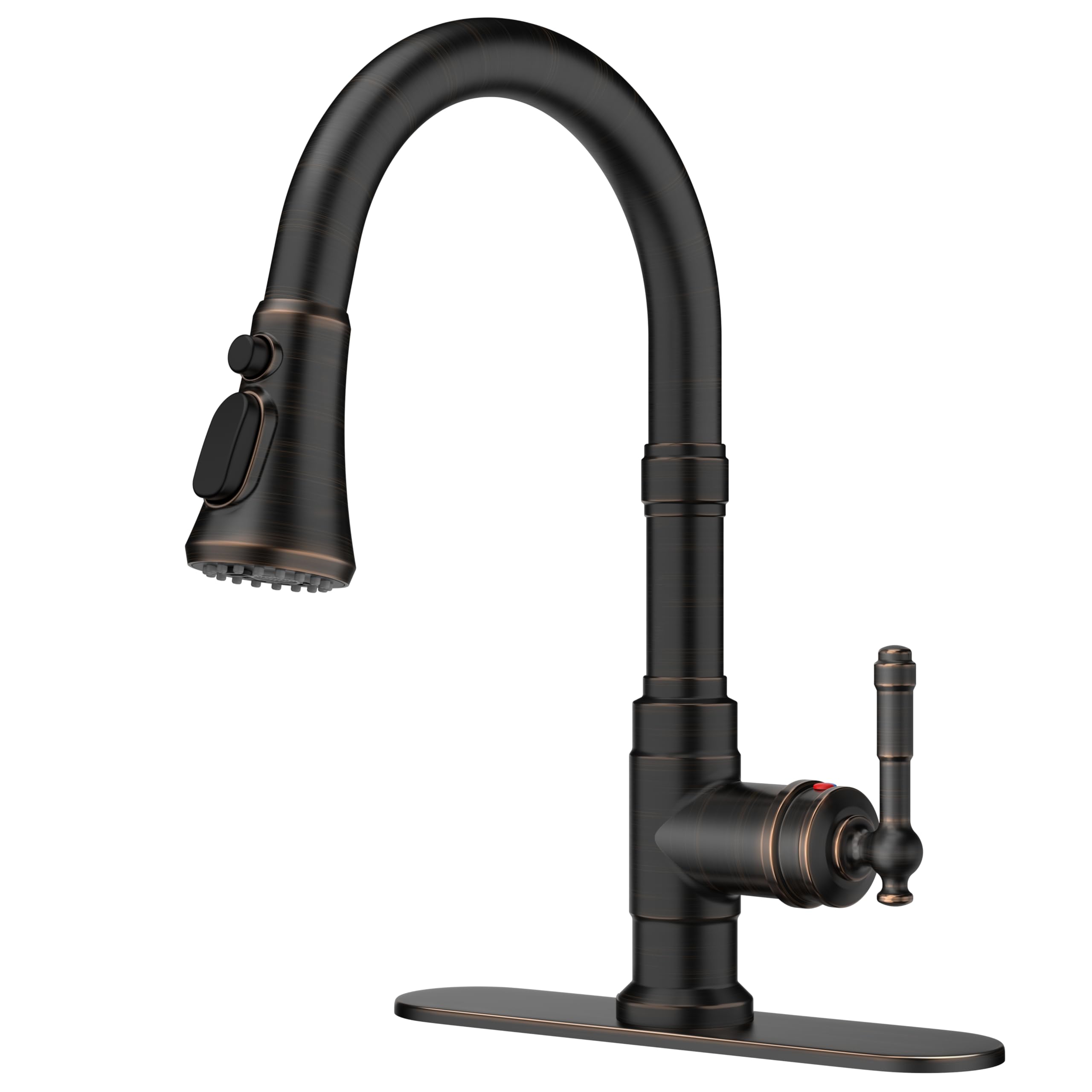 FORIOUS Vintage Kitchen Faucets with Pull Down Sprayer, Oil Rubbed Bronze
