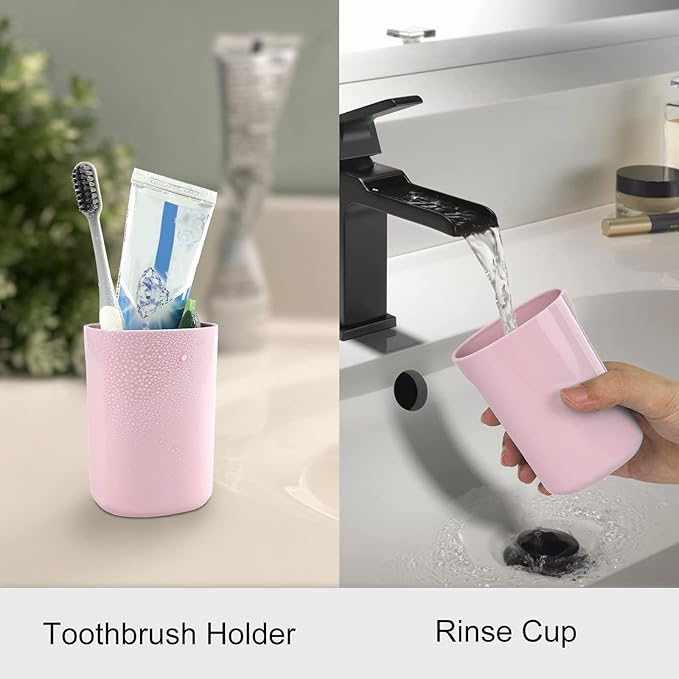 Surblue Travel Toothbrush Case Detachable Toothbrush Holder with Cover Portable Toothbrush Container for Vacation Camping Dorm Bathroom,Pink