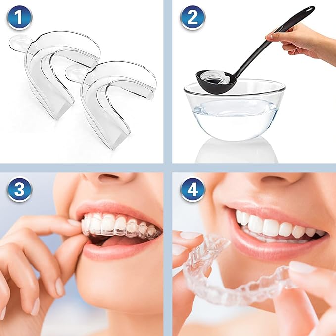 EZGO Teeth Whitening Trays, BPA Free Moldable Mouth Trays, Custom Fit, Comfortable, Trimmable Mouth Guard, Used on Teeth Grinding, Teeth Whitening, and Sports Campaign (3 Trays)