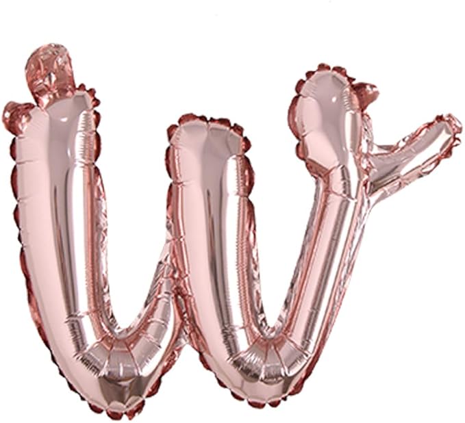 18 Inch Rose Gold Happy Birthday Balloons - Lowercase Letters Handwriting Style, Birthday Party Decoration