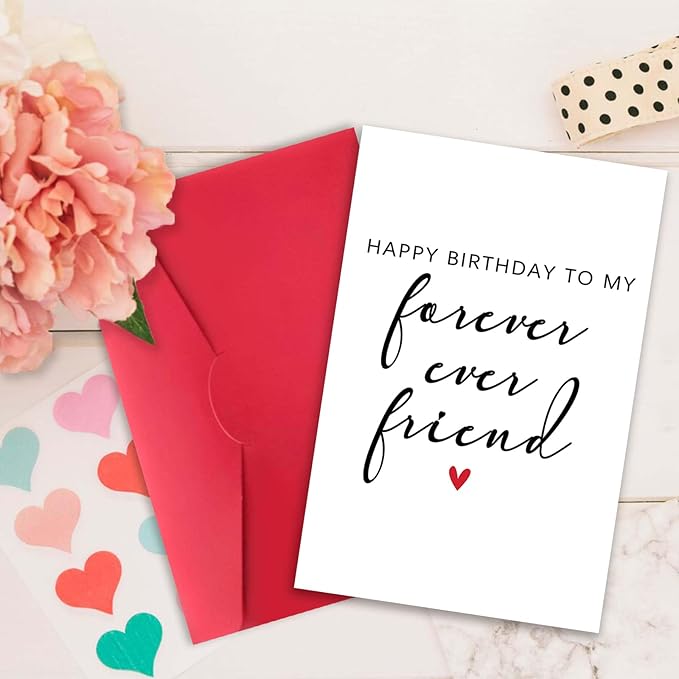 Happy Best Friend Birthday Card, BFF Card, Gifts for Bestie Women, Bestie Sister Friendship Cards for Lady Girl, Forever Friend