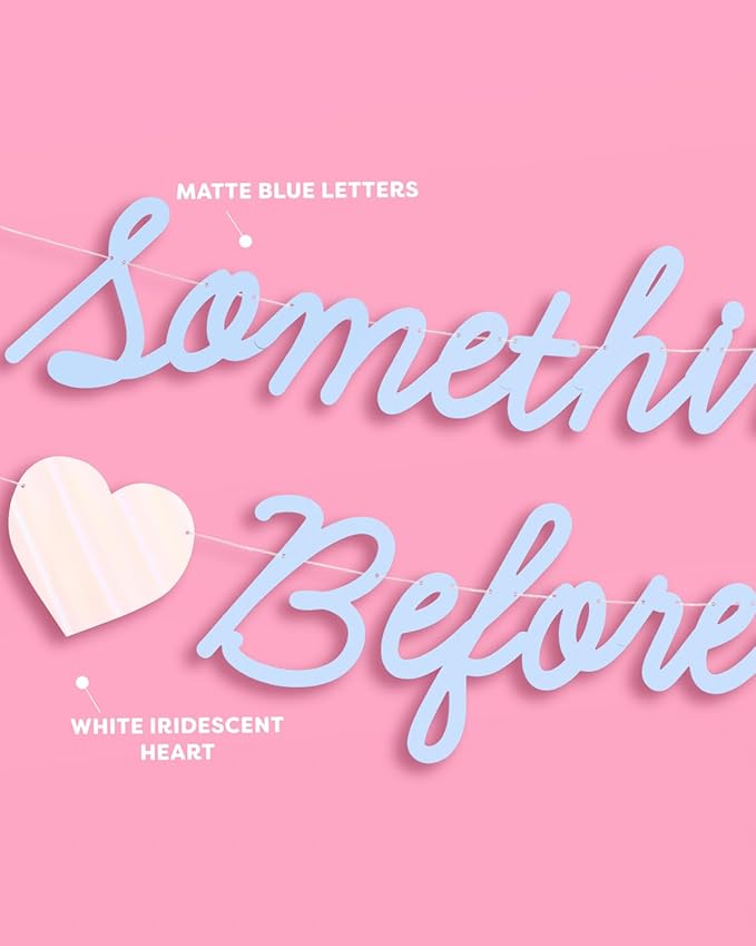 xo, Fetti Something Blue Before I Do Banner - Matte Blue | 5.5 Ft. | Bachelorette Decorations, Engagement Party Sign, Proposal Background, Bach Heart Supplies