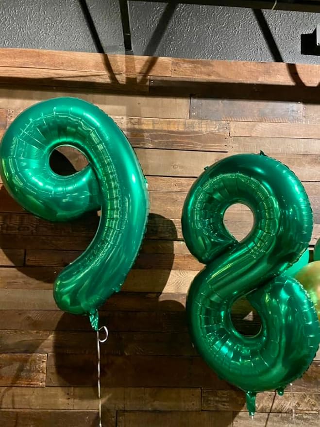 Green Number 8 Balloon 40 Inch, 8 Balloon Number, 8th Birthday Decorations, Green Party Supplies for Boys Girls