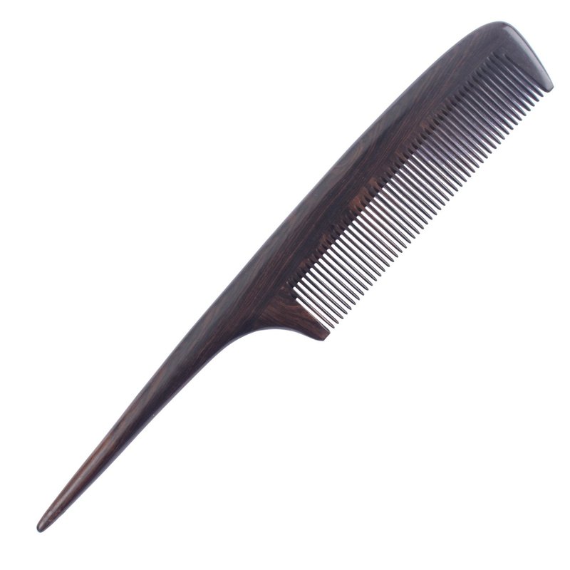 Breezelike Hair Combs - Fine Tooth Ebony Wood Comb for Women - No Static Black Sandalwood Teasing Tail Comb