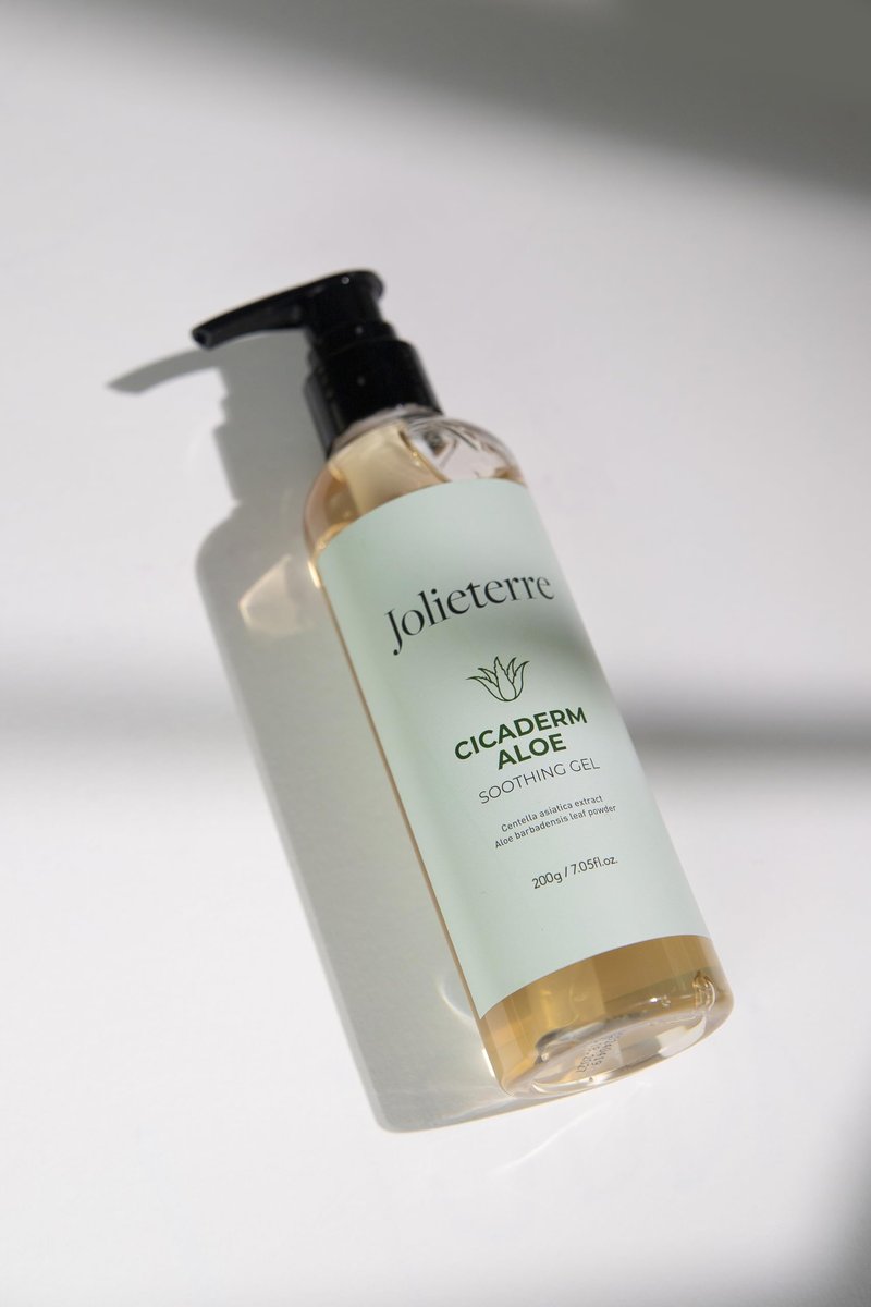Jolieterre CicaDerm Aloe Soothing Gel for Face & Body – Calming Gel with Cica & Aloe Vera, 200ml