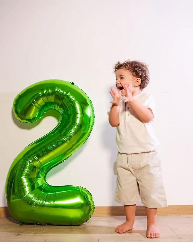 Light Green Number 2 Balloon 40 Inch, 2 Balloon Number, 2nd Birthday Decorations for Baby Girls Boys Toddlers
